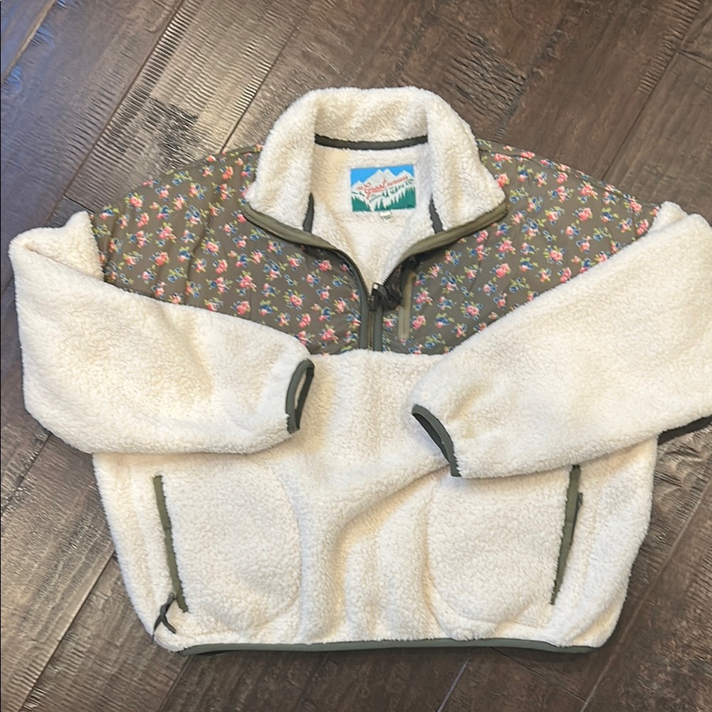THE GREAT Floral Fleece Pullover XS